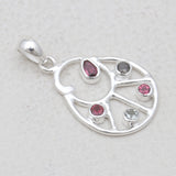 925 Sterling Silver Multi Tourmaline Pendants