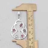 925 Sterling Silver Multi Tourmaline Pendants