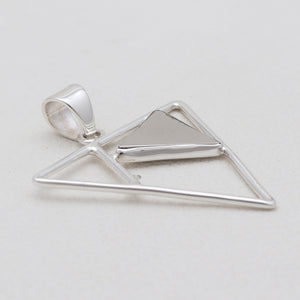 Triangle Cut Meteorite Silver Designer Pendants