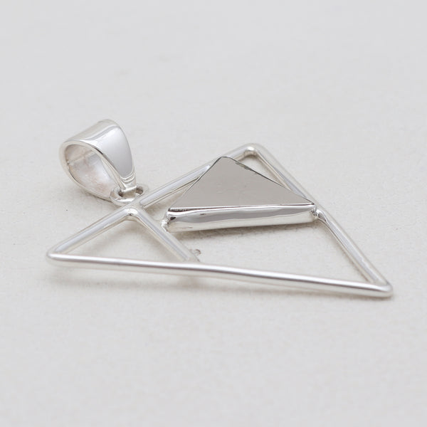 Triangle Cut Meteorite Silver Designer Pendants
