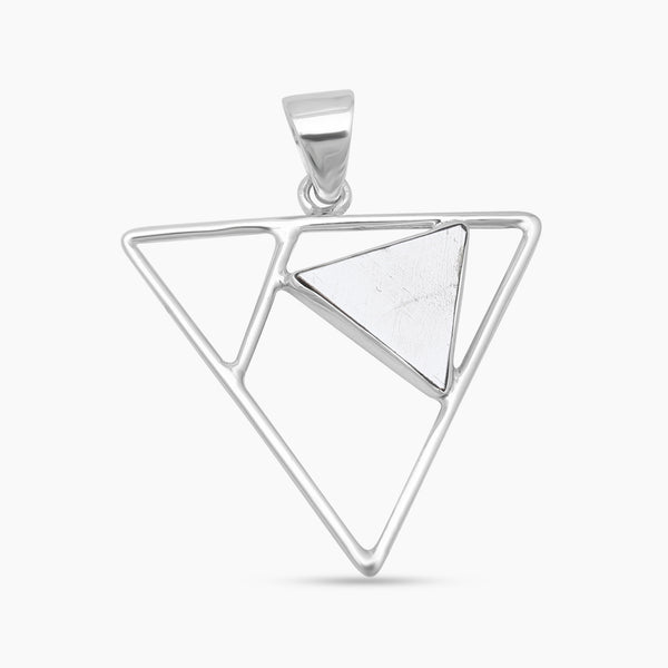 Triangle Cut Meteorite Silver Designer Pendants