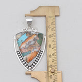 Turquoise Spiny Oyster Silver Pendants