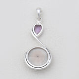 925 Sterling Silver Titanium Druzy Pendants