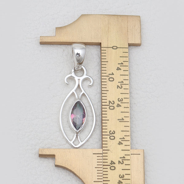 Mystic Quartz Gemstone Silver Pendants