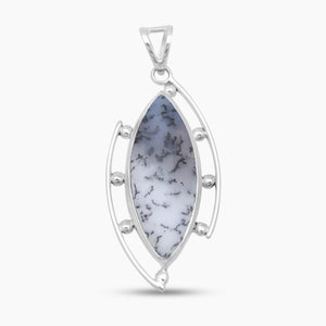 Dendritic Opal Silver Pendants