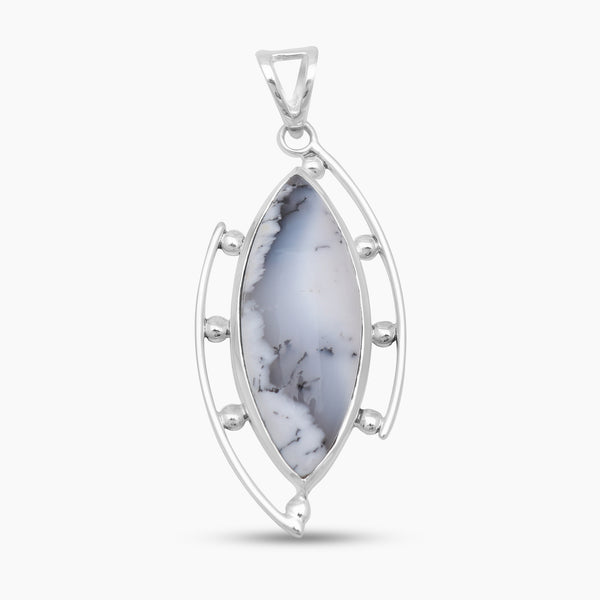 Dendritic Opal Silver Pendants