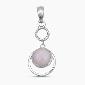 Pink Opal Silver Pendants