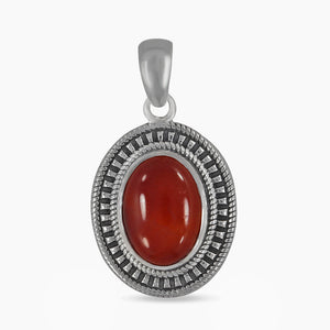 925 Sterling Silver Red Onyx Pendants