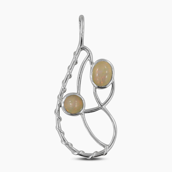 Natural Ethiopian Opal Silver Pendants