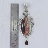 Peanut Wood Jasper, Smoky Quartz Gemstone Pendant