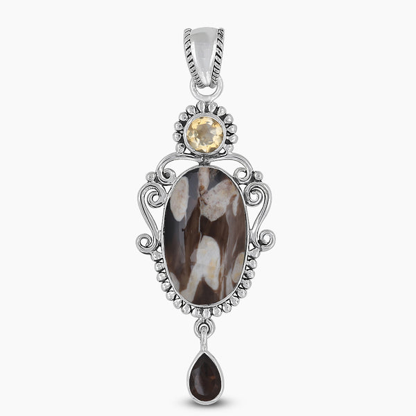 Peanut Wood Jasper Silver Pendants