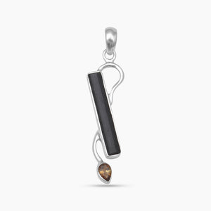 Black Tourmaline Silver Pendants