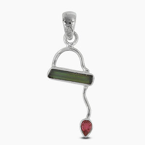 Green Tourmaline Silver Pendants