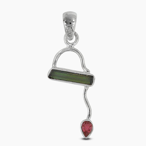 Green Tourmaline Silver Pendants