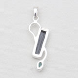 Green Tourmaline Silver Pendants