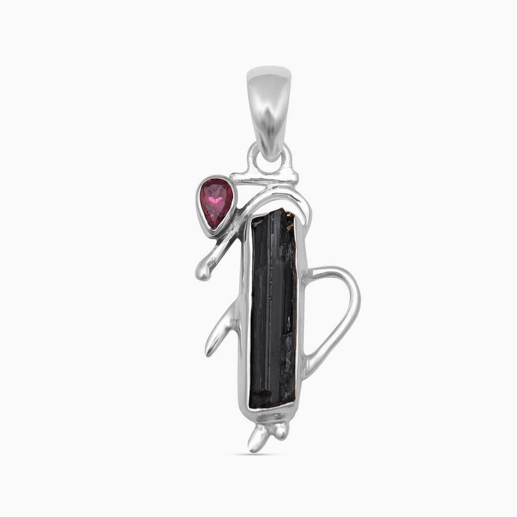 Black Tourmaline Silver Pendants
