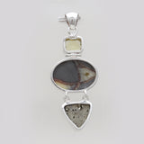 925 Silver Septarian Jasper Pendants
