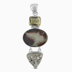 925 Silver Septarian Jasper Pendants