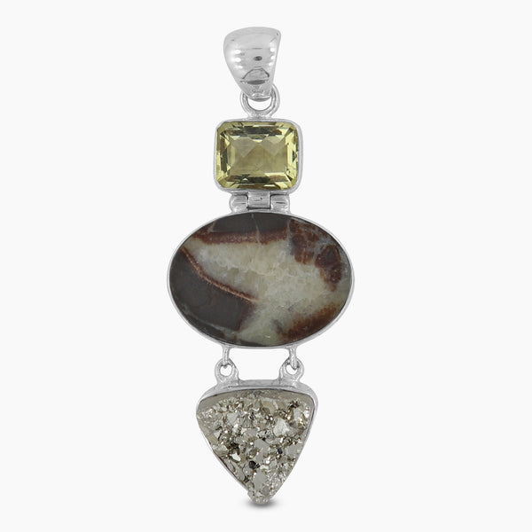 925 Silver Septarian Jasper Pendants