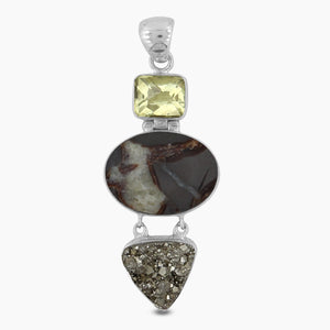 925 Silver Septarian Jasper Pendants