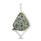 Rainforest jasper Silver Pendant Set