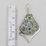 Rainforest jasper Silver Pendant Set