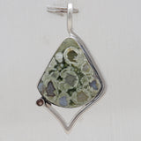 Rainforest jasper Silver Pendant Set