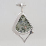 Rainforest jasper Silver Pendant Set