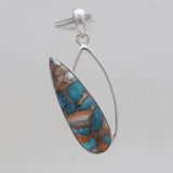 Turquoise Spiny Oyster Silver Pendants