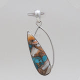 Turquoise Spiny Oyster Silver Pendants