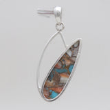 Turquoise Spiny Oyster Silver Pendants