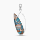 Turquoise Spiny Oyster Silver Pendants