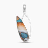 Turquoise Spiny Oyster Silver Pendants