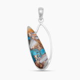 Turquoise Spiny Oyster Silver Pendants