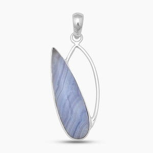Blue Lace Agate Silver Pendants