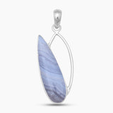Blue Lace Agate Silver Pendants