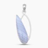 Blue Lace Agate Silver Pendants