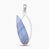 Blue Lace Agate Silver Pendants