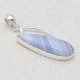 Blue Lace Agate Silver Pendants