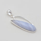 Blue Lace Agate Silver Pendants