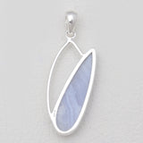 Blue Lace Agate Silver Pendants