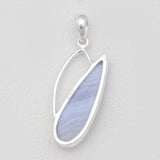 Blue Lace Agate Silver Pendants