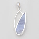 Blue Lace Agate Silver Pendants