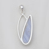 Blue Lace Agate Silver Pendants