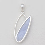 Blue Lace Agate Silver Pendants