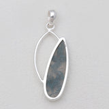 Moss Agate Silver Pendants
