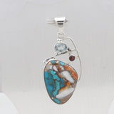 Turquoise Spiny Oyster Silver Pendants