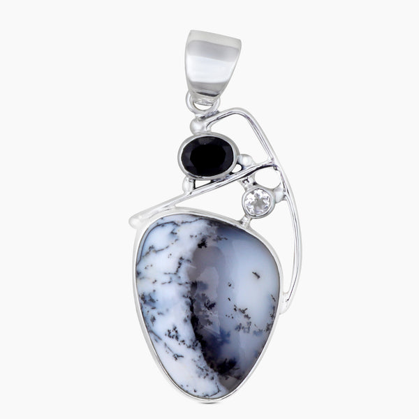 Dendritic Opal Silver Pendants