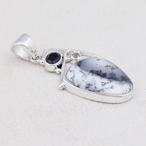 Dendritic Opal Silver Pendants