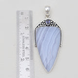 Blue Lace Agate Silver Pendants